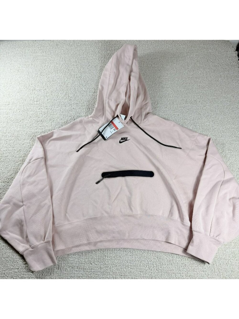 Nike Sportswear Tech Fleece Oversized Cropped Hoodie Pink Women's Size Large
